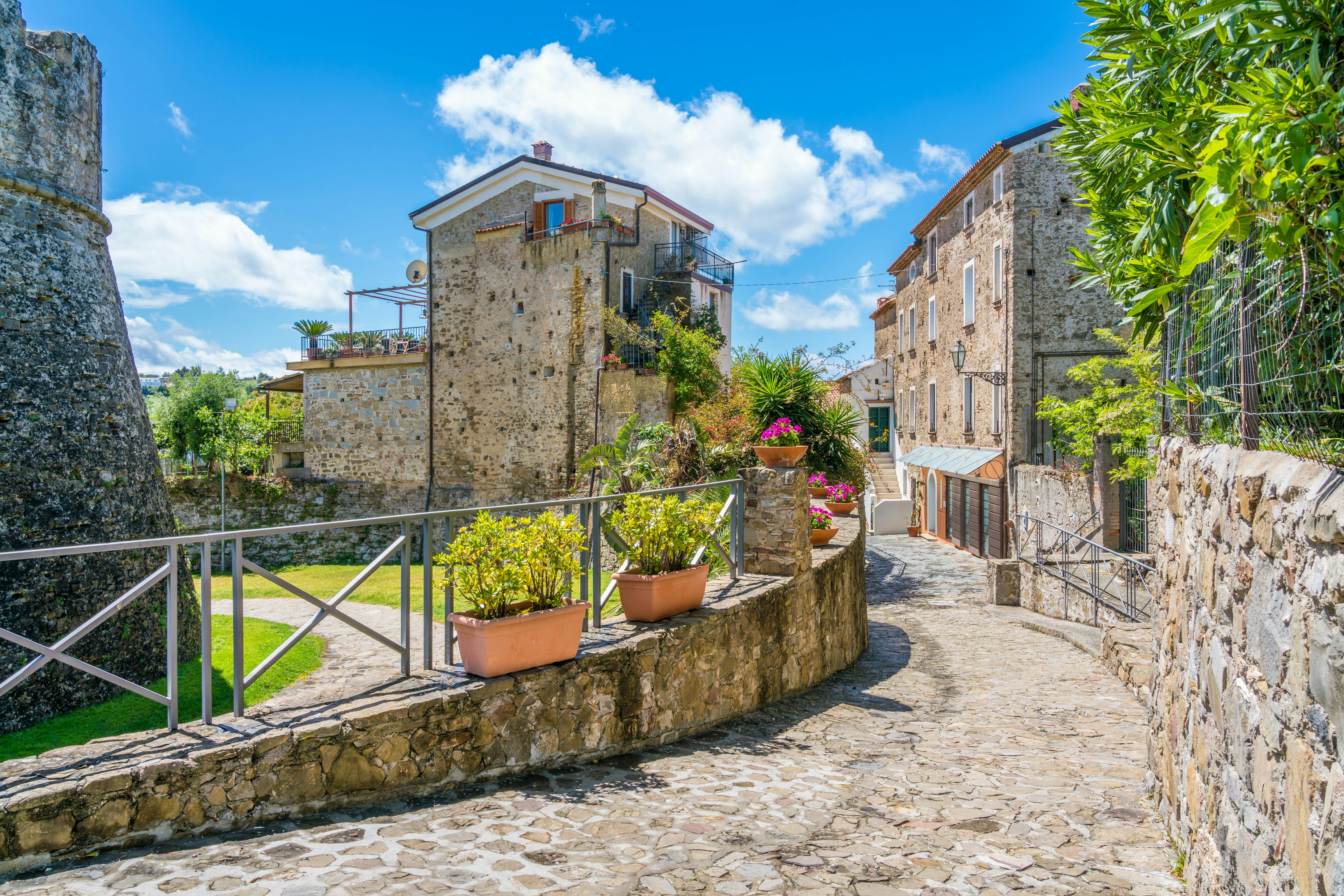 Scenic view in Agropoli with the sea in the background. Cilento, Campania, southern Italy.